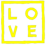 Fluorescent yellow LOVE
